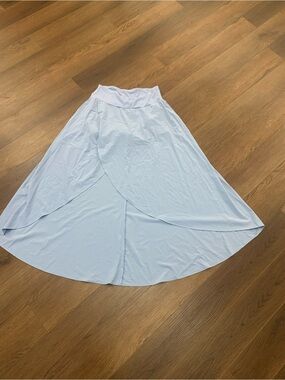 HALARA Pale Blue High-Low Wrap Skirt